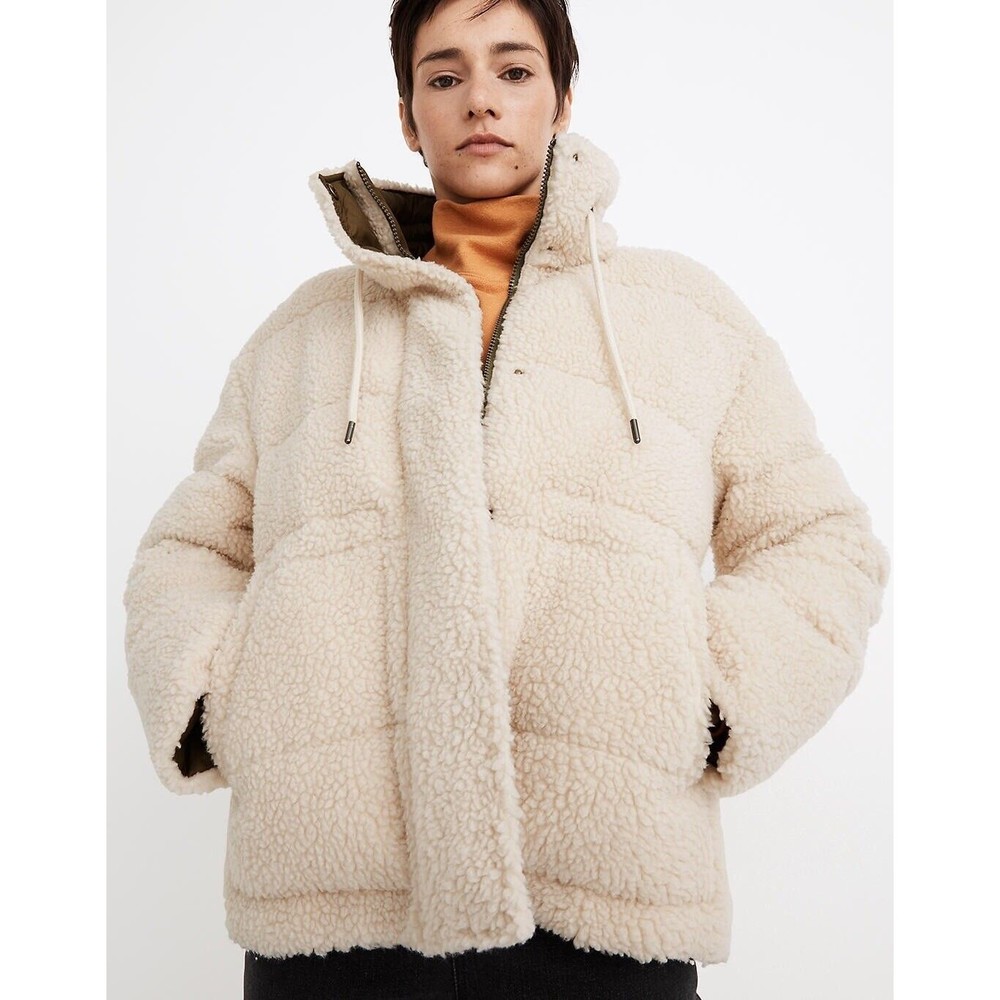 Madewell Sherpa Puffer Oversized Jacket Primaloft Size Medium